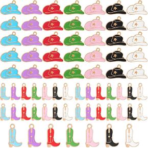 Framendino, Western Charms Cowboy Boot Enamel Cap Pendant for Jewelry Making