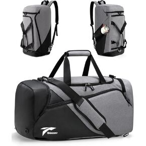 Tolaccea Gym Bag for Women Men 42L Lightweight Travel Duffle Bag Waterproof Sports Duffel with Shoe Compartment & Wet Pocket Carry on Weekender Overnight Bags for Airplane Workout Yoga, Black