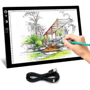 tiktecklab A4 LED Copy Board tracing Light Box,Ultra-Thin with 3 Model Brightness Adjustable and Timing, Locked Function for Artists Drawing Sketching Animation Stencilling and 5d Diamond Painting