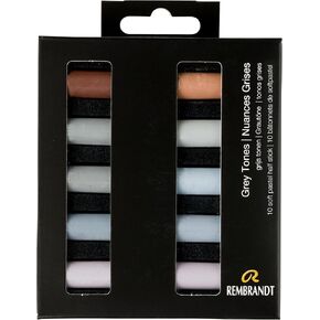 Rembrandt Professional Soft Pastel مجموعة نغمات رمادية | 10 نصف الباستيل