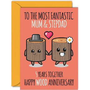 Stuff4 Cute Copper Anniversary Card for Boyfriend Girlfriend - 7 Years Together - Happy 7th Wedding Anniversary Cards for Women Men, 5.7 x 5.7 Inch Greeting Cards for Seventh Anniversaries