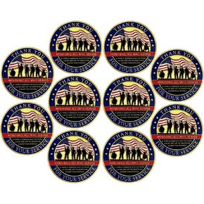 Thank You for Your Service Military Appreciation Challenge Coin Pack of 10