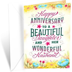 Prime Greetings Daughter Anniversary Card, Made in America, Eco-Friendly, Thick Card Stock with Premium Envelope 5in x 7.75in, Packaged in Protective Mailer