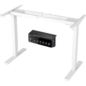 Single Motor Electric Stand Up Desk Frame, Height Adjustable Standing Desk Frame for Home Office Desk, Ergonomic Sit Stand Desk Base Workstation, White