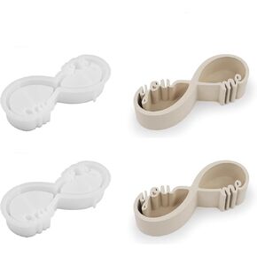 Yalulu 2Pcs Candle Vessel Silicone Mold, You and Me Candle Holder Resin Molds, Candle Jar Epoxy Resin Molds Valentine Storage Tray Container Mold