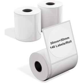 Thermal Labels for M110/M221/M220/M120/M200, 1.96" x 1.96"(50x50 mm),420 Labels/3 Rolls, Compatible with Phomemo Label Maker,Multi-Purpose Adhesive Labels for Barcode/Logo/Business/Home