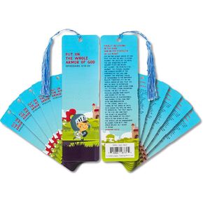 Bible Bookmark with Tassel & Scripture - Ephesians 6:10-11: Put On The Whole Armor of God Bible Verse Bookmark - Inspirational Christian Bookmarks for Men & Women - Religious Bookmarks