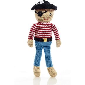 Pebble | Handmade Pirate—Red | Crochet | Fair Trade | Pretend | Imaginative Play | Beach | Machine Washable