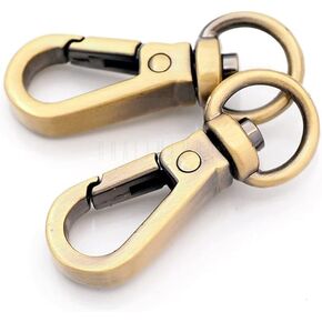 CRAFTMEMORE Snap Hook Tiny Push Gate Swivel Lobster Clasps for Bags Lanyards Clips 4 pcs VKH (A428, Silver)