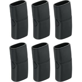 uxcell 12mm x 6mm Flat Leather Clasps, 6Pcs Flat Closure End Caps, Stainless Steel Clasps Closures Leather Cord Buckle for Making DIY Supplies Crafts (Silver)