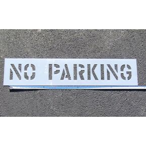 6" NO Parking Parking Lot Stencil - Actual 6 Inch Letters - Wider Font = Easy to See from a Distance While Driving. 60 Mil. 1/16" Thick Mat'l. by American Striping Co.