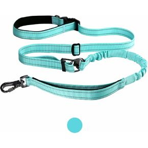 Heavy Duty Hands Free Dog Leash,Dual Handle Bungee Leash for Medium Large Dogs, Bungee Dog Running Waist Leash，Cross Body，Shoulder & Waist with Car Seatbelt