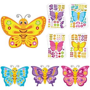 Hedeey 20 ورقة الحرف الربيع الكبيرة ، ملصقات Make-A-Butterfly Crafts ، ملصقات فراشة لإمدادات ألعاب الربيع Party Favors. (زبدلي لطيف)