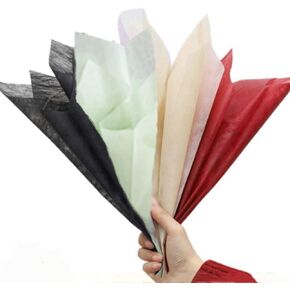 Hand-Drawn Tissue Flower Wrapping Paper Korean Non-Woven Waterproof Floral Bouquet Wraps Pleated Withdrawable Flower Bouquet Lining Paper for Florist Packaging Arrangement, 160 Sheets
