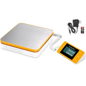 Fuzion Digital Postal Scale - Shipping Scale 110 lb x 2g Accuracy, Large LCD Display, 5 Units, Scale for Packages - Dual Power Supply (Batteries & Adapter)