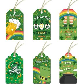 120 Pcs St. Patrick's Day Gift Tags Lables, St. Patrick's Day Tags for Bags and Gift, St. Patrick's Day Party Favors