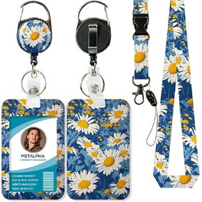 METALPHA Lanyards for ID Badges, Cute Cat Badge Holder with Retractable Reel Clip, Cat Lover Lanyard with ID Holder, ID Card Holder with Breakaway Lanyard for Women Teachers, Students, Nurses, Doctors