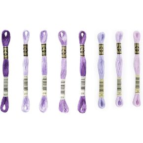 DMC 6-Strand Embroidery Cotton Bundle - Lavender Color Family - 8 Skeins of Thread - 8.7yd Skeins