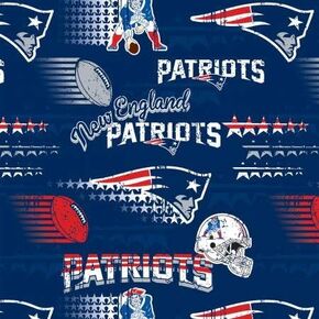 New England Patriots Cotton Fabric - NFL Team Logo Cotton Fabric by The Yard, Fat Quarter, Half Yard, 1 Yard, 2 Yard Cuts