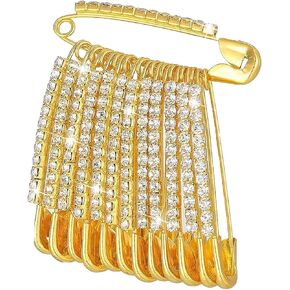 Rhinestone Safety Pins,Decorative Pins,Brooch Pins,Brooches and Pins for Women,Safety Pins for Clothes,Diamond Safety Pins,Large Safety Pins for Skirts Sweater Scarf Lapel Hat Shawl Accessories,10pcs