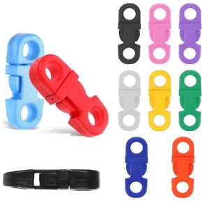 55 Pack Assorted Colors 5mm Breakaway Clasp, Plastic Contoured Side Release Buckles for Paracord Bracelet ClipsOutdoor Pets Strap Webbing Backpack Sewing Accessories