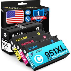 Cartlee Compatible Ink Cartridge Replacement for HP 951 Ink Cartridges for HP 950 951 Cartridges Combo Pack for HP 951XL Combo Pack for HP 950XL 951XL 4P