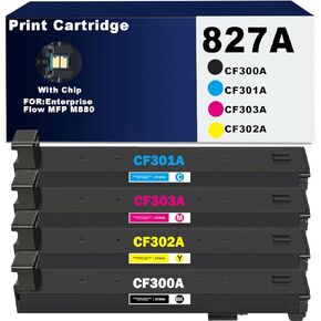 M880 827A Toner Cartridge Replacement for HP 827A Toner Use for HP Enterprise Flow MFP M880 M880z M880z+ M880z+ NFC Printers CF300A CF301A CF302A CF303A