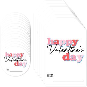Minimalism Valentine's Day Stickers Labels -Happy Valentines'Day - 20 Pcs 2" Round & 20 Pcs 2.1 x 3.5 Present Stickers for Gift Wrap Box Decorations Card Envelopes Party Favors Supplies - 05 in Saudi Arabia