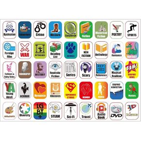 45 Genre Book Spine Labels for Library | Set of 450 Classroom Library Classification Stickers