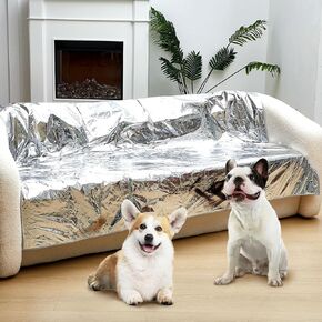 Kigley 2 Pcs Pet Deterrent Mat for Couch Keep Dogs Off Bed Cat Repellent Mat Pain Free Couch Covers for Cats Dogs Keep Pets Off Furniture Bed Indoor(Cream)