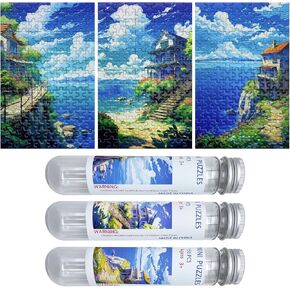 150 Pieces Mini Jigsaw Puzzles for Adults & Kids,6 x 4 Inches,Mini Puzzles,Travel Puzzle,Small Micro Puzzles,Challenging Difficult Puzzle,3 Pack Cartoon Avatar Collection