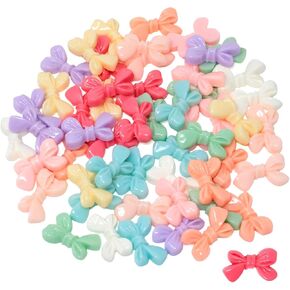 Honbay 54PCS Bow Tie Slime Charms Bowknot Flatback Resin Charms Cute Bow Embellishments for Hair Clips, Photo Frames, Phone Cases, Jewelry Boxes, Stationery Boxes, Scrapbooking, DIY Crafts, etc