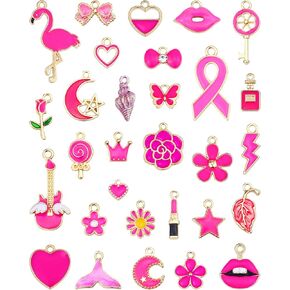 30 Pcs Assorted Gold Plated Enamel Charms Pendants Earring Pendants Charms for Necklace Bracelet Jewelry Making and Crafting