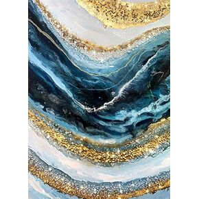 JATOK Abstract 5D Diamond Painting Kits for Adults Landscape Wave Paint with Diamonds Full Round Embroidery Pictures Arts Kits Diamond Art Kits for Home Wall Decor 11.8x15.7in