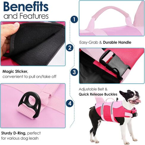 AOFITEE Dog Life Jacket Shark Dog Life Vest for Swimming Boating, M in Saudi Arabia