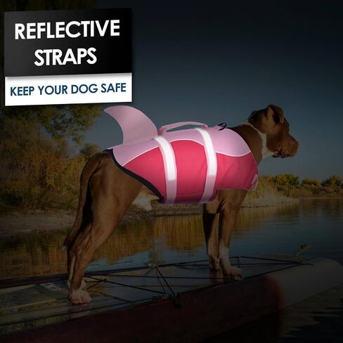 AOFITEE Dog Life Jacket Shark Dog Life Vest for Swimming Boating, M in Saudi Arabia