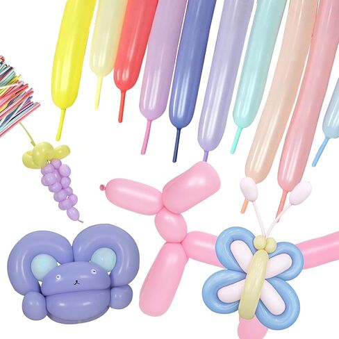 100pcs 260q البالونات الملتوية للحيوانات الطويلة البالونات سماكة اللاتكس النمذجة البالونات السحرية الطويلة للشكل الحيواني وأعياد الميلاد والمهرج (بني) in Kuwait