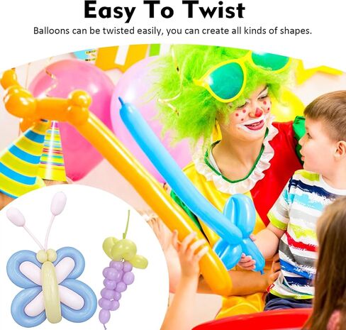 100pcs 260q البالونات الملتوية للحيوانات الطويلة البالونات سماكة اللاتكس النمذجة البالونات السحرية الطويلة للشكل الحيواني وأعياد الميلاد والمهرج (بني) in Kuwait