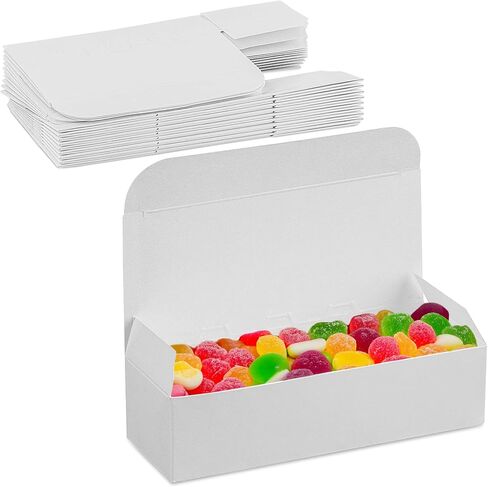MT Products White Candy and Chocolate Gift Box 5" x 2 1/4" x 1 1/4" - Extra Small Fudge Box - Pack of 20 in Kuwait