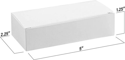 MT Products White Candy and Chocolate Gift Box 5" x 2 1/4" x 1 1/4" - Extra Small Fudge Box - Pack of 20 in Kuwait