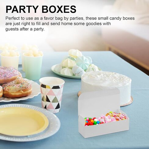 MT Products White Candy and Chocolate Gift Box 5" x 2 1/4" x 1 1/4" - Extra Small Fudge Box - Pack of 20 in Kuwait