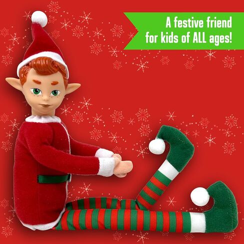 The Original Elf 12" Plush Christmas Elf Doll – Poseable Shelf Sitter with Dangling Legs – Perfect for Christmas Decorations, Toy Elf for Kids, Mini Elf Christmas Elves, and Elf Tree Topper in Saudi Arabia