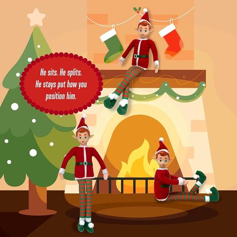 The Original Elf 12" Plush Christmas Elf Doll – Poseable Shelf Sitter with Dangling Legs – Perfect for Christmas Decorations, Toy Elf for Kids, Mini Elf Christmas Elves, and Elf Tree Topper in Saudi Arabia