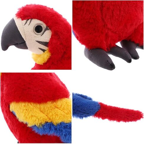 Levenkeness Macaw Parrot Plush, Red Bird Stuffed Animal Plush Toy Doll Gifts for Kids 9.8" in Saudi Arabia