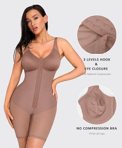 FeelinGirl Fajas Colombianas Shapewear for Women Tummy Control Post Surgery Full Body Shaper Butt Lifter with Zipper Crotch in Saudi Arabia