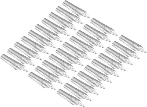 PATIKIL 0.5mm Line Width Fountain Pen Nib Replacement, 30 Pack 304 Stainless Steel Ink Dip Calligraphy Pen Nib for Drawing Writing, Silver in Saudi Arabia