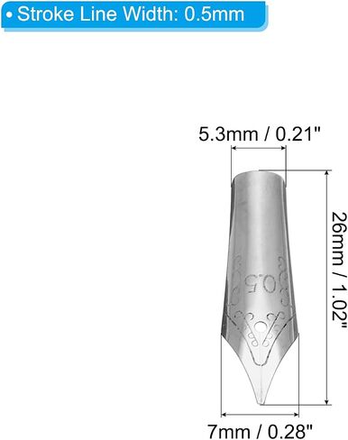 PATIKIL 0.5mm Line Width Fountain Pen Nib Replacement, 30 Pack 304 Stainless Steel Ink Dip Calligraphy Pen Nib for Drawing Writing, Silver in Saudi Arabia