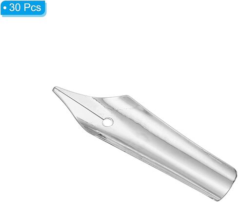 PATIKIL 0.5mm Line Width Fountain Pen Nib Replacement, 30 Pack 304 Stainless Steel Ink Dip Calligraphy Pen Nib for Drawing Writing, Silver in Saudi Arabia