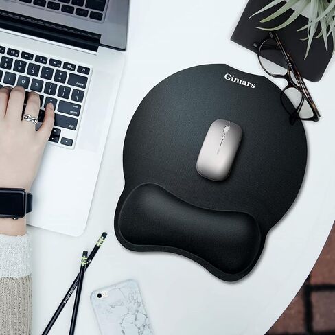 Gimars Enlarge [ 30% Larger Moving Space] Mouse Pad Wrist Support,Soft & Comfortable MousePad for Computer,Smooth Superfine Fibre Memory Foam Ergonomic Mouse Pad Wrist Rest for Laptop, Gaming & Office in Saudi Arabia