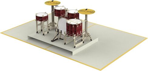 PopLife Drum Kit 3D Pop Up Card - Musician Birthday Card, Retirement Party, Father's Day, Rock Band Present, Music School Graduation - for Son, for Husband, for Dad, for Grandson, for Drummer in Kuwait